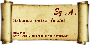 Szkenderovics Árpád névjegykártya